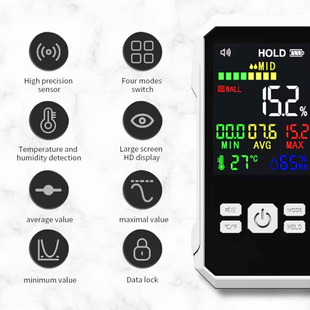 Zoom on the All in One Basement moisture meter
