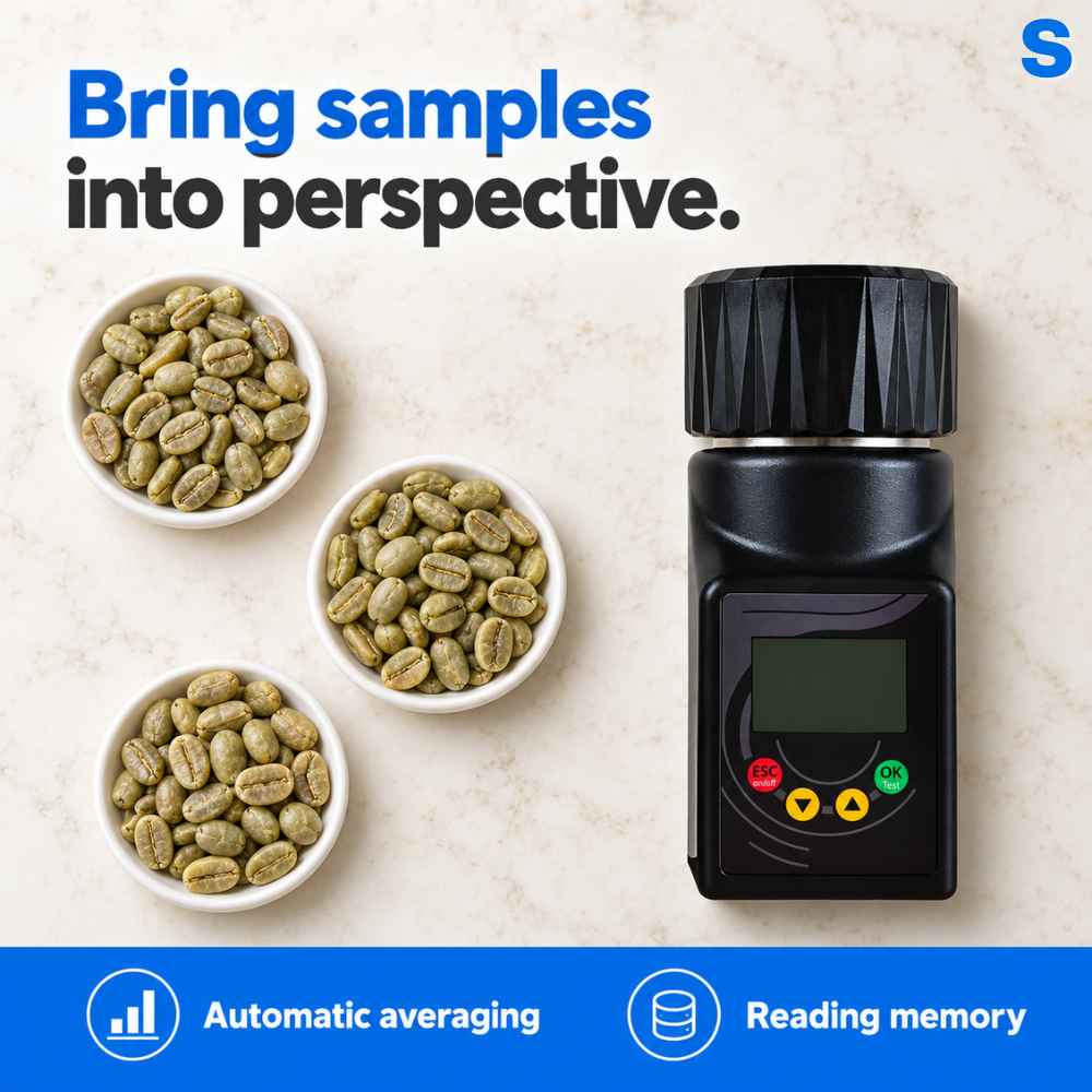 Bring samples into perspective with the Coffee moisture meter