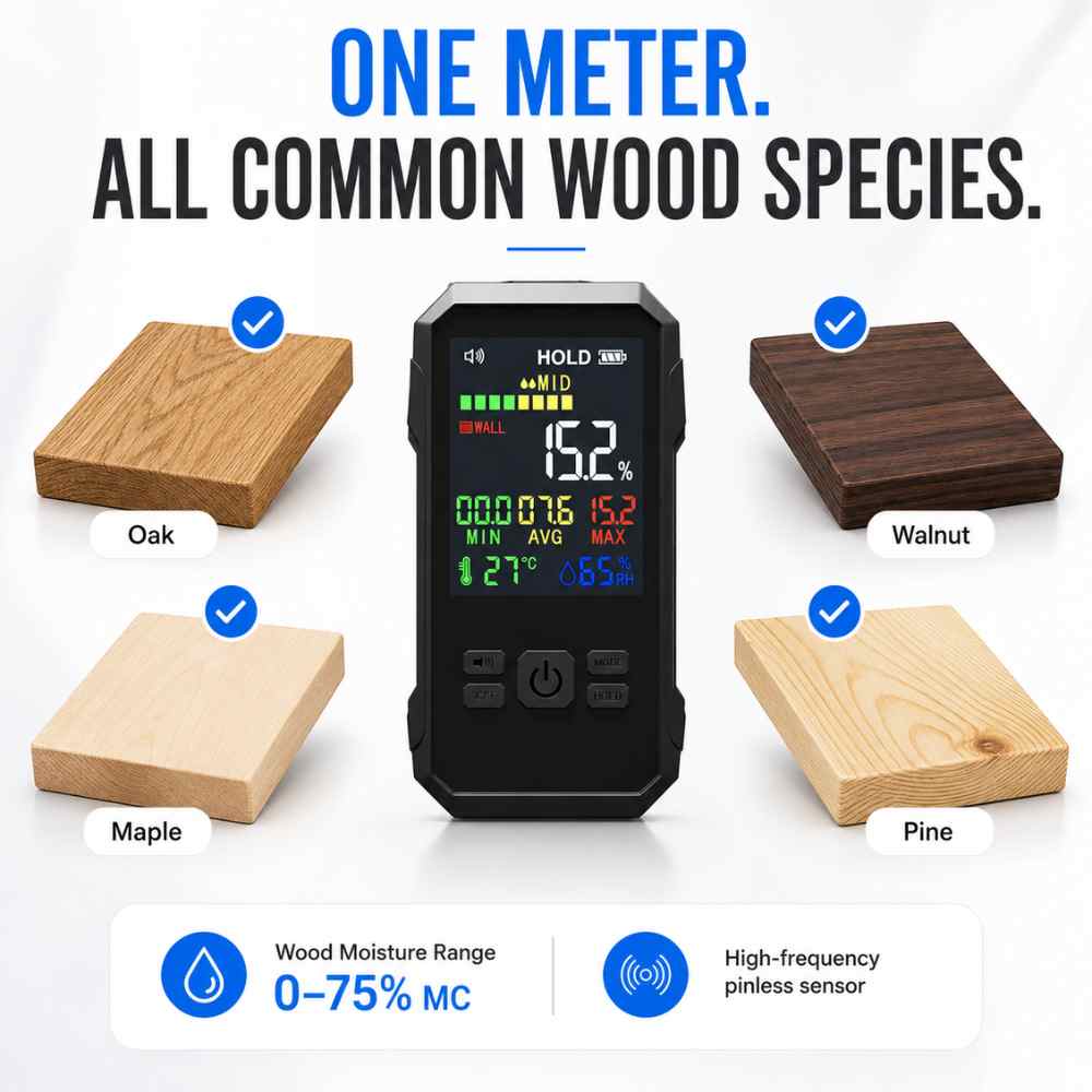 Hardwood moisture meter for all type of wood