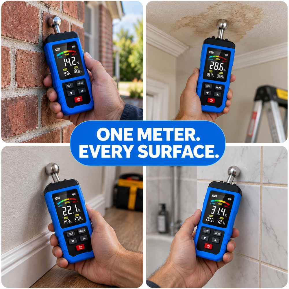 All surface with the Masonry moisture meter
