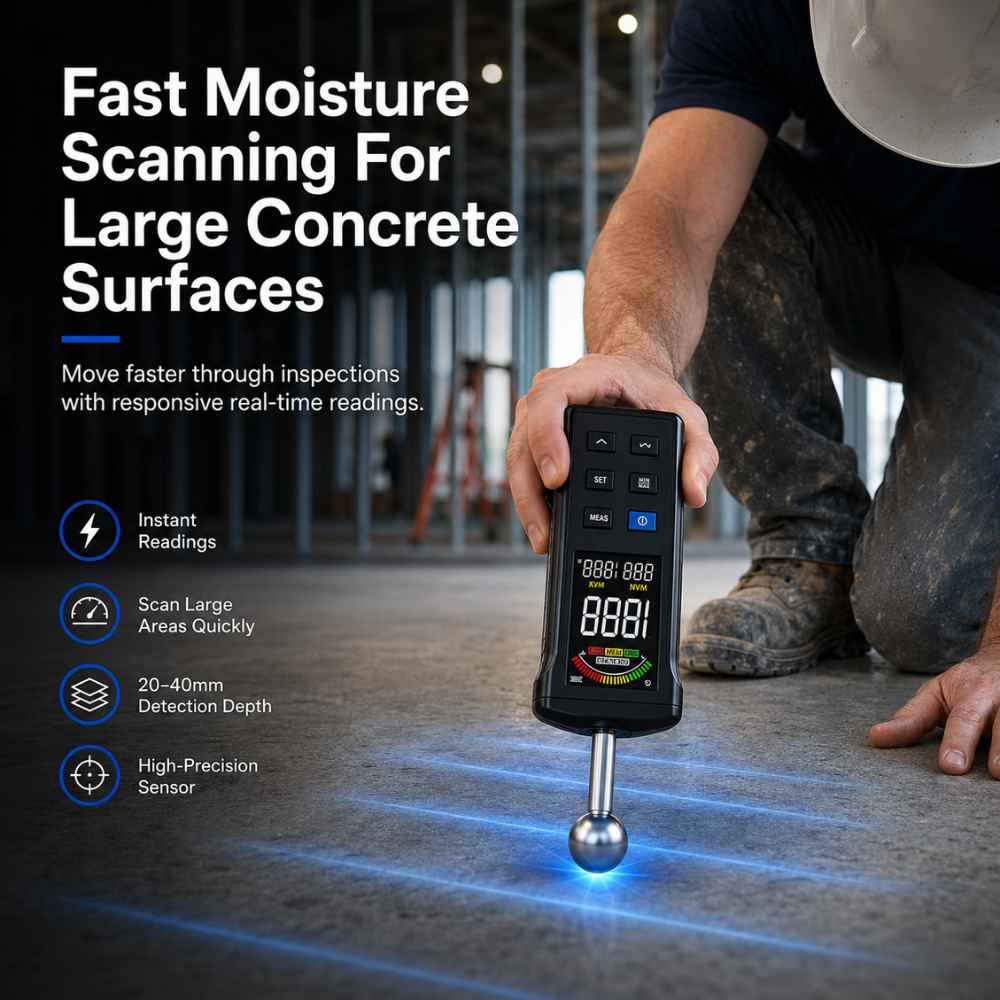 Scanning with the Moisture Meter Concrete Slab