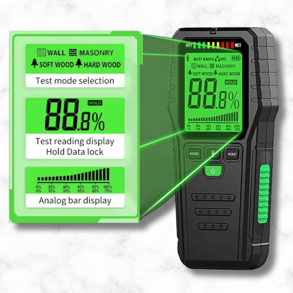 Hd Digital screen of the High-accuracy Moisture meter for deck