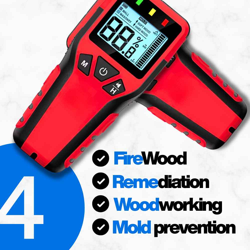 Different materials analyse with the Heavy-duty Moisture meter for home inspection