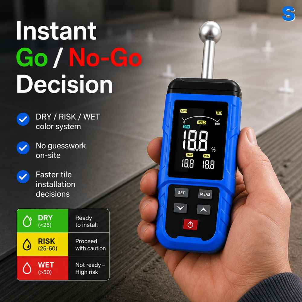 Take good decisions with the Moisture meter for tile