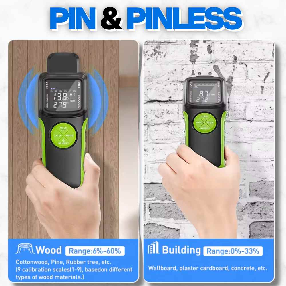 Humidity range on the Pin pinless moisture meter