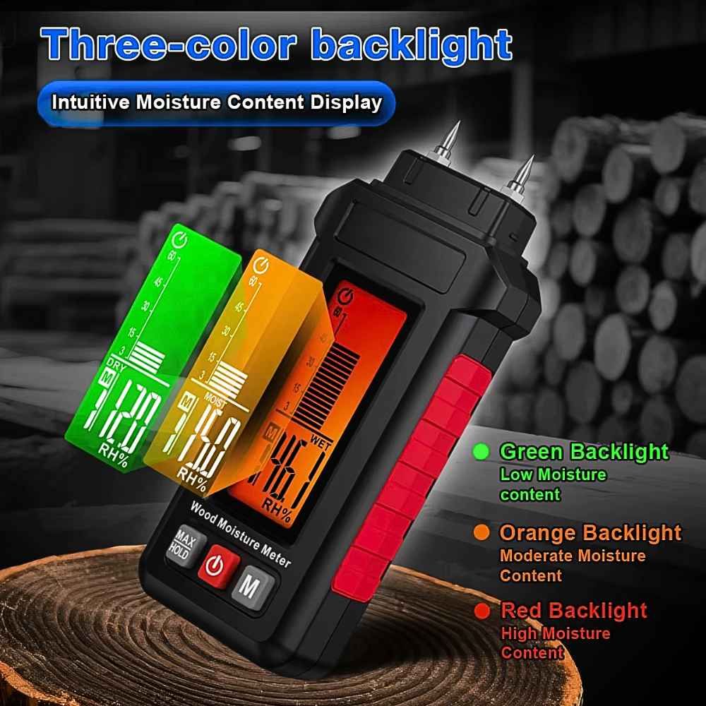 Moisture levels of the Pin type wood moisture meter Pro