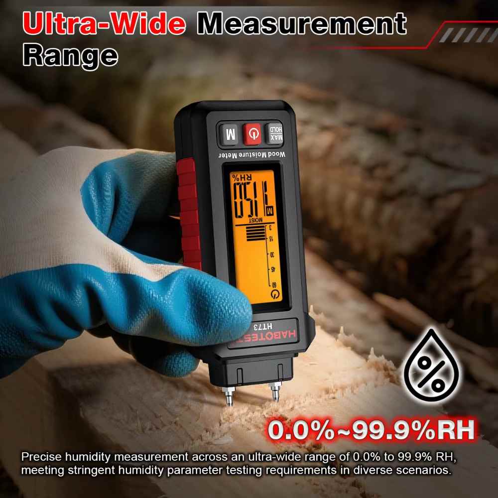 Pin type wood moisture meter​ on the wood