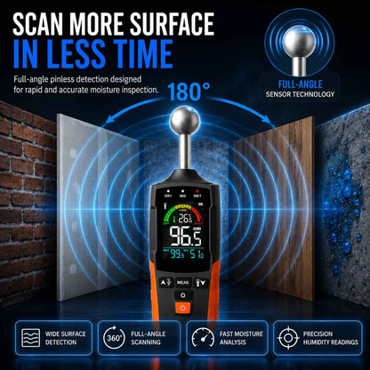 The 180 angle of this Masonry moisture meter