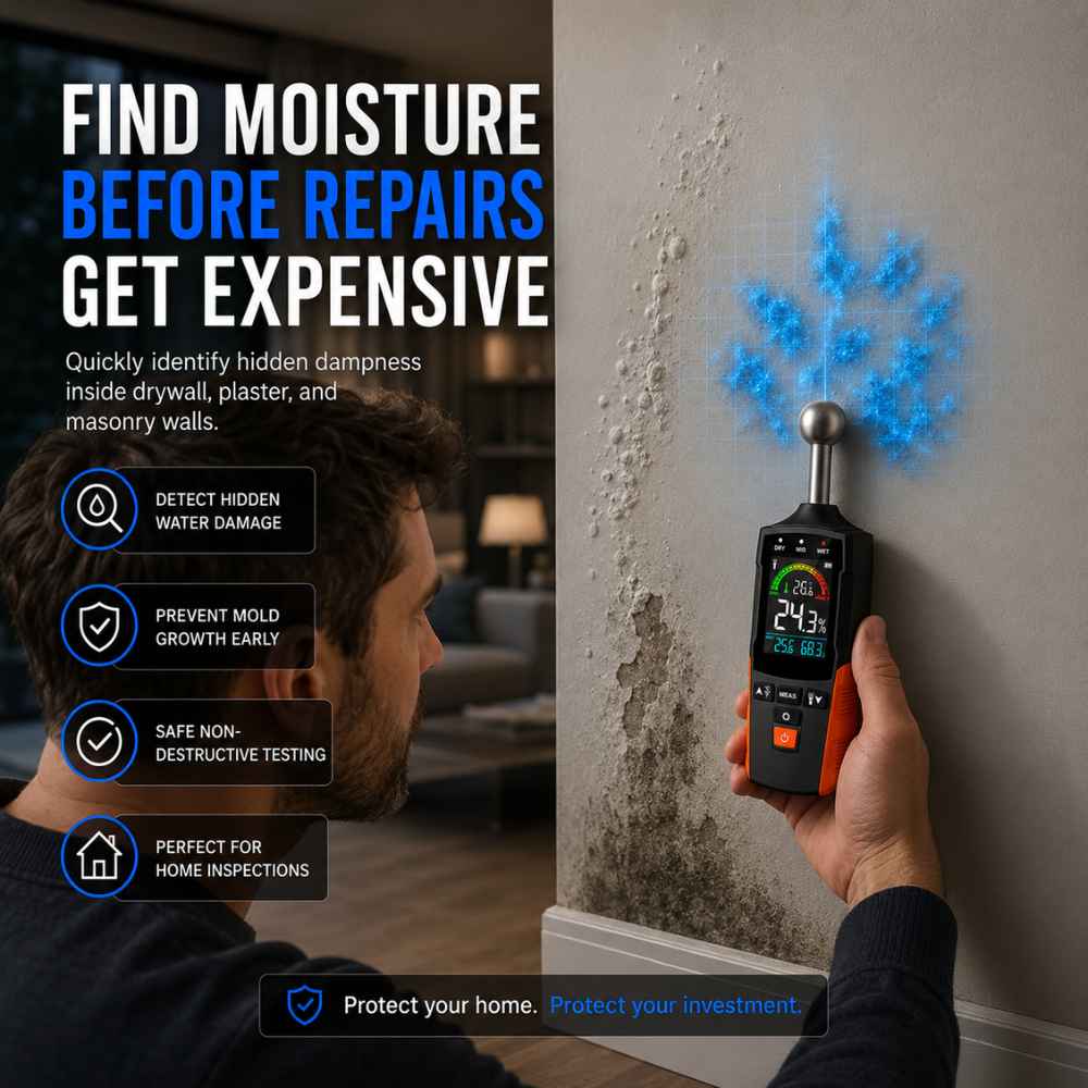 Easy find moisture thank to this Masonry moisture meter