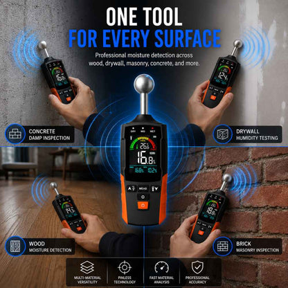 Masonry moisture meter can work on multiple materials