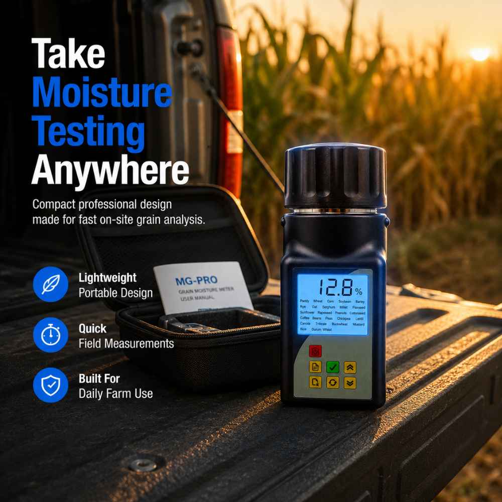 Testing anywhere with the Moisture meter corn