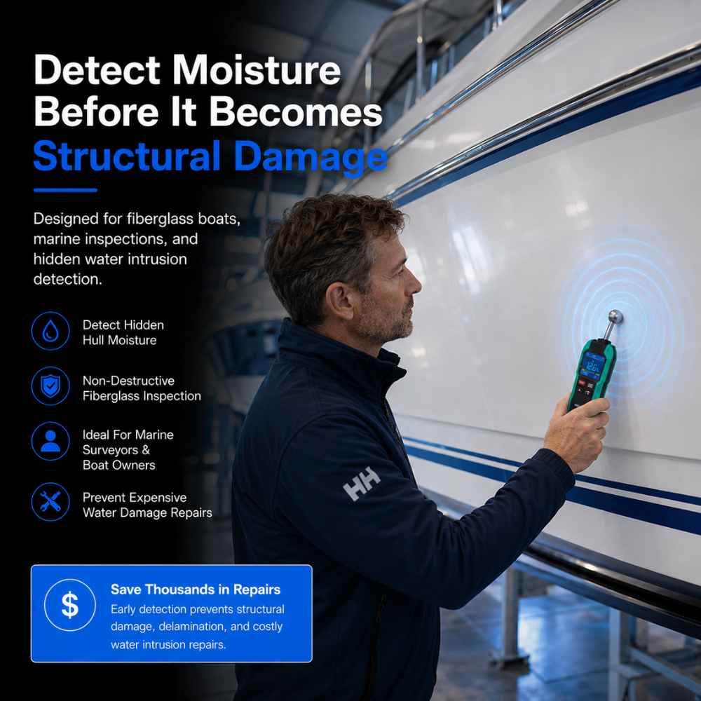 Moisture meter for boats before damage