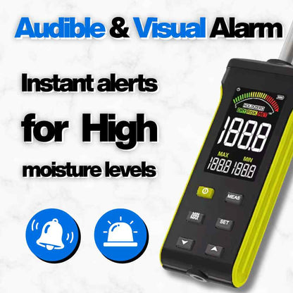 The different alarms with the High-accuracy Moisture Meter for OSB