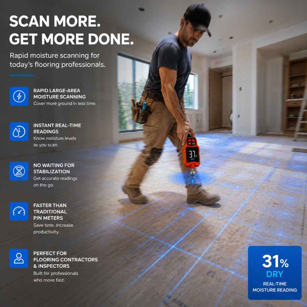 Fast scan thank to the Moisture meter for subfloor