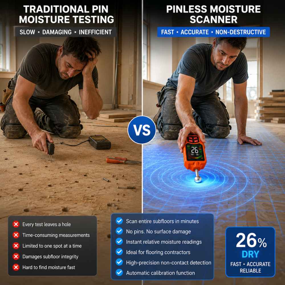 Moisture meter for subfloor vs traditional machine