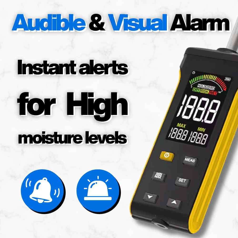 The warning light of the Moisture meter for wood turning​
