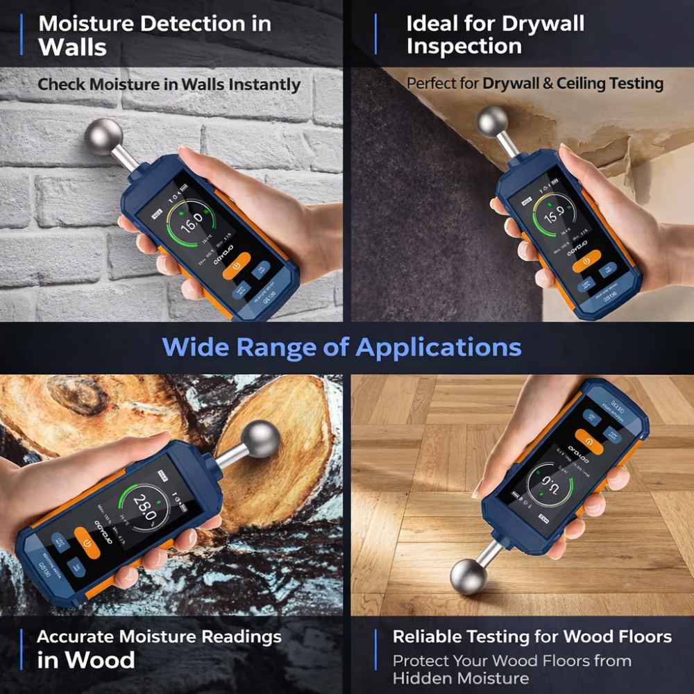 4 utilisations of the Pinless Moisture Meter for Drywall​
