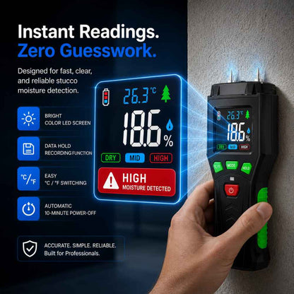 Instant readings on this Stucco moisture meter