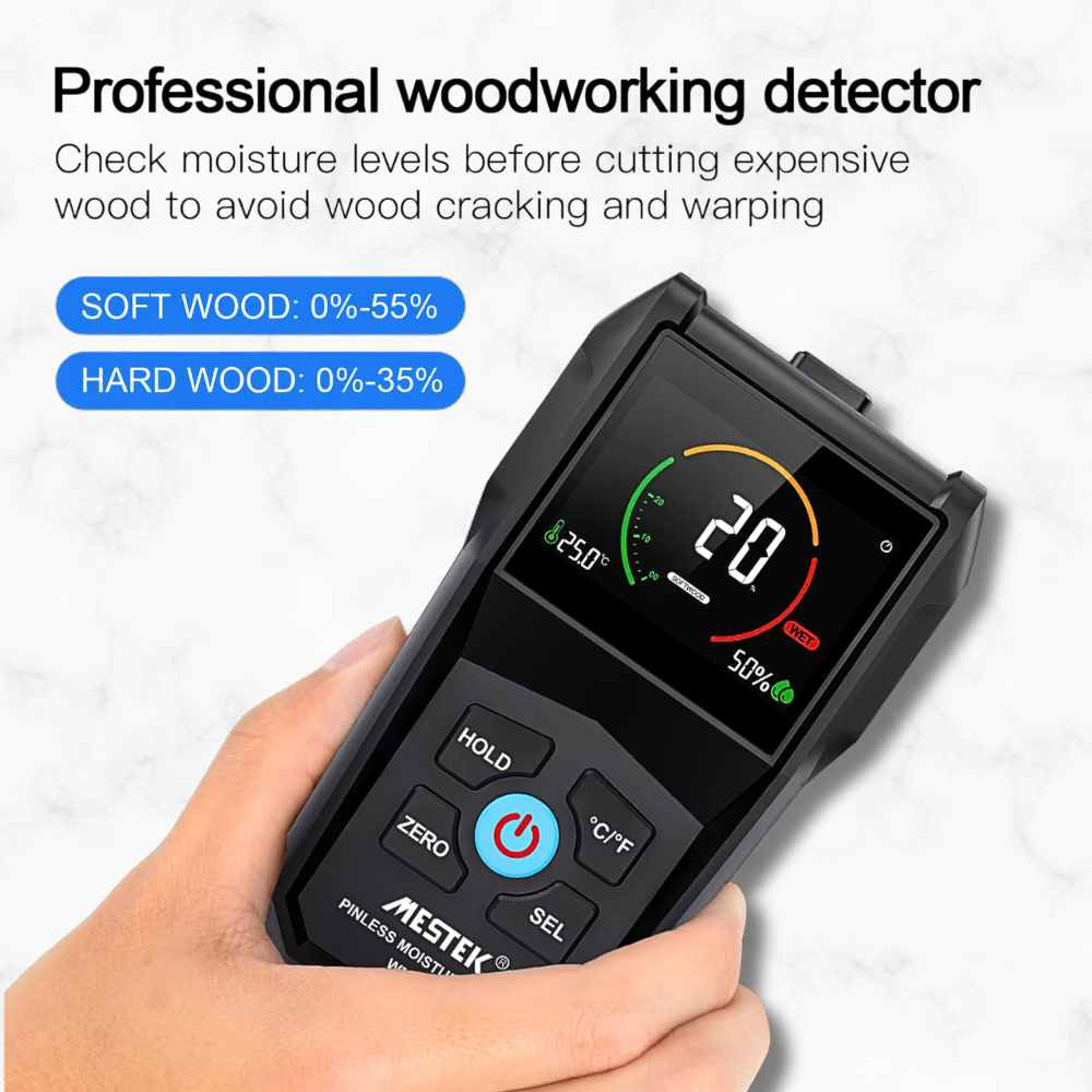 Type of wood with the Moisture meter for pressure treated wood