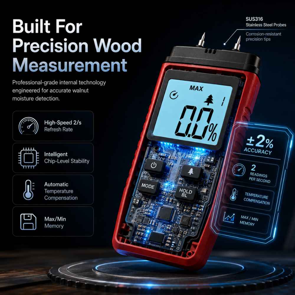 Measurement of this Walnut moisture meter